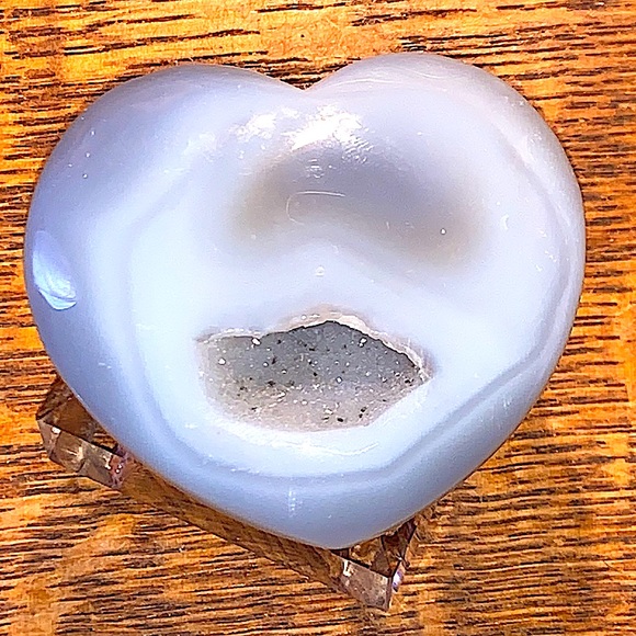AGATE DRUZY HEART NATURAL HEALING STONE NEW POLISHED 2 1/2 INCH - Picture 4 of 9